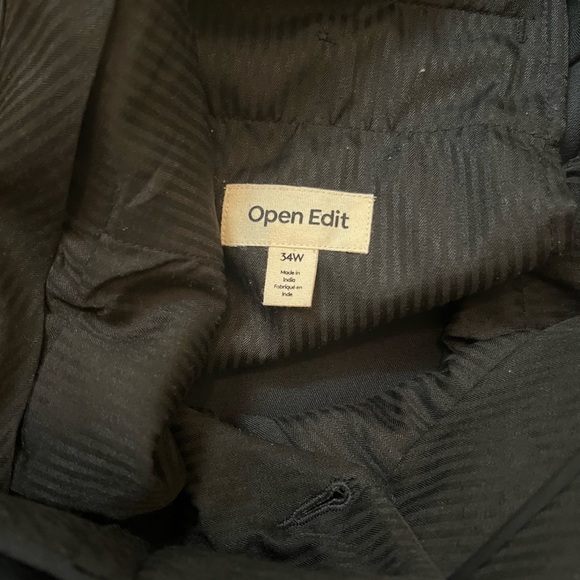 Nordstrom Open Edit Men’s Trousers. Black Double Pleated. Size: 34 x 32. - Picture 7 of 7